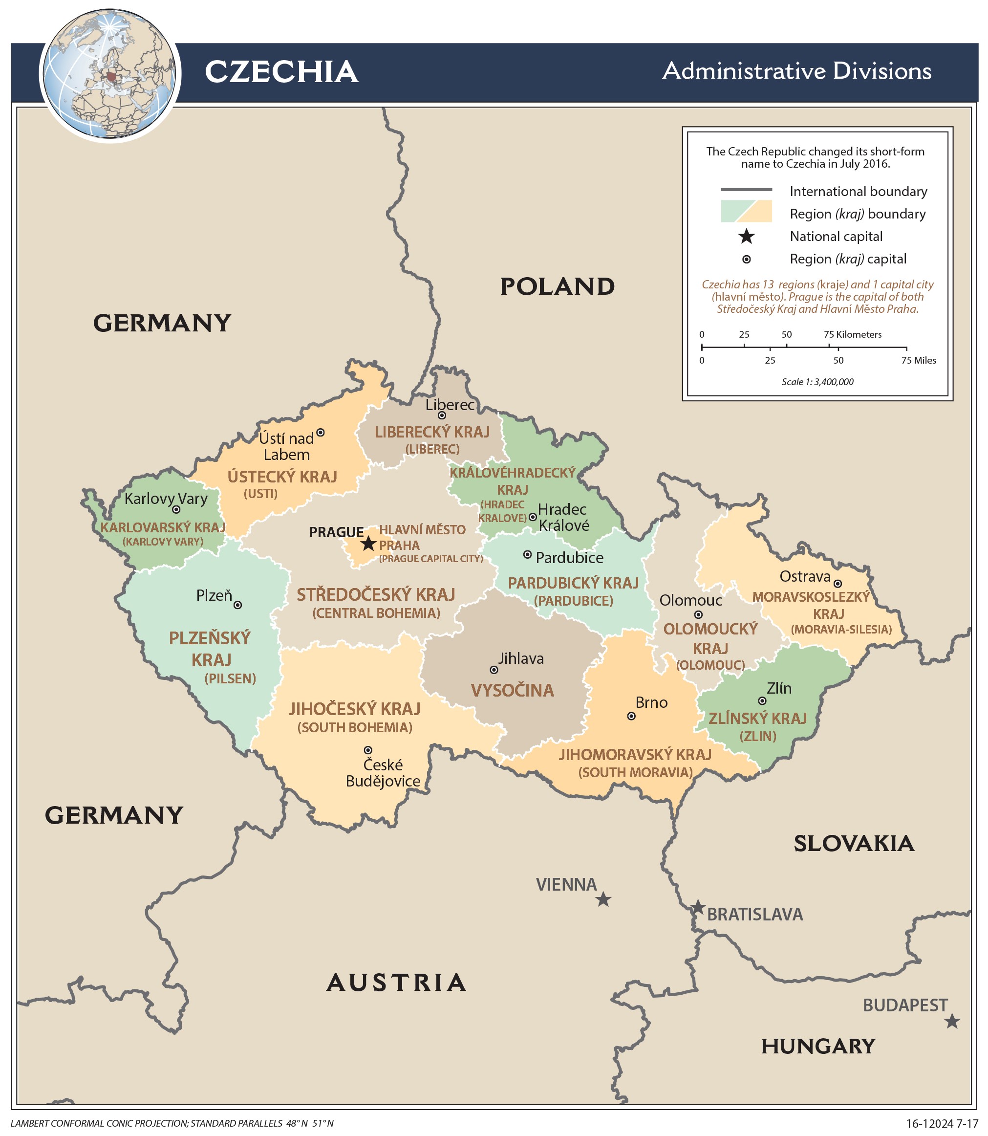 map Çek Cumhuriyeti